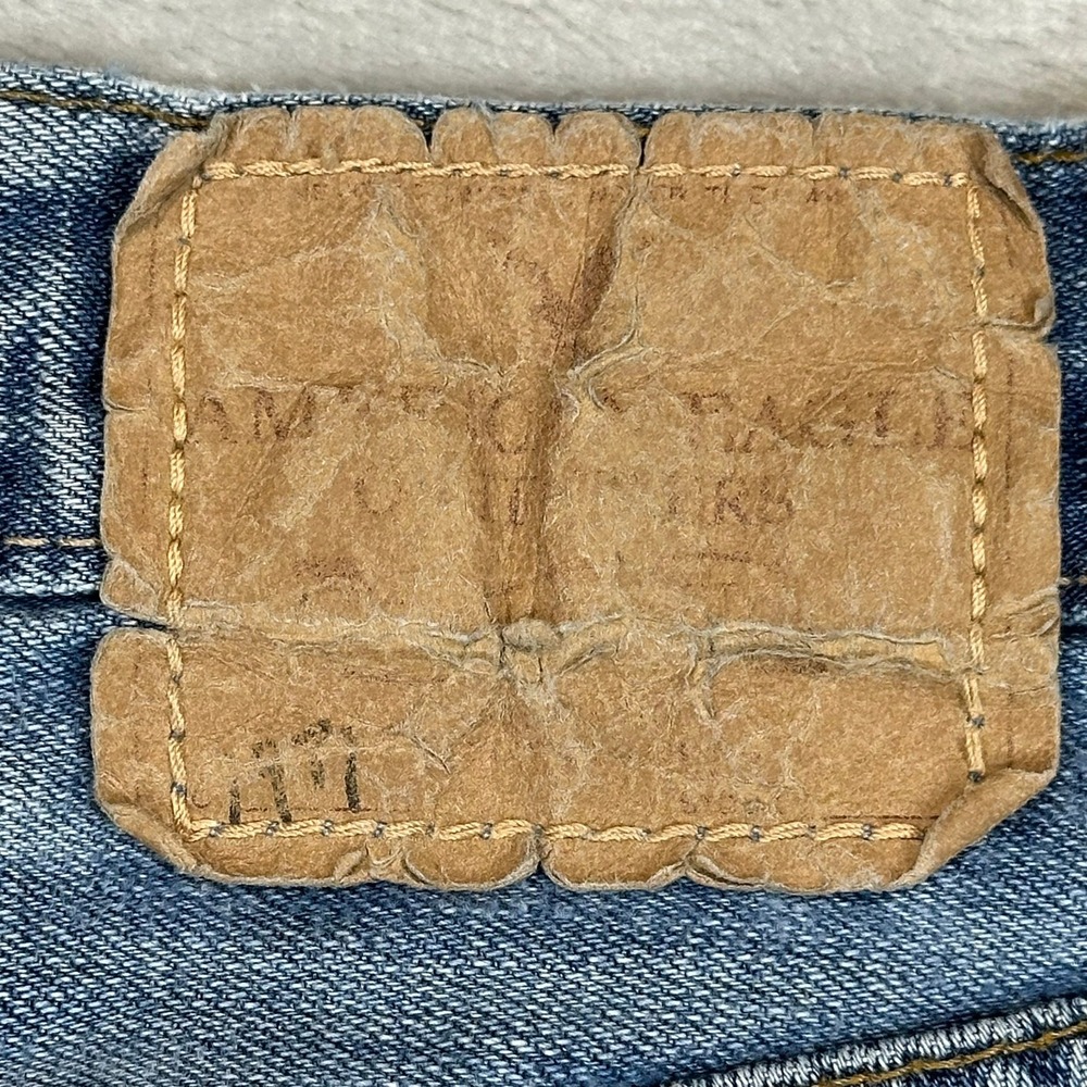 Vintage American Eagle Jeans Mens 31x30 Blue Low Rise Bootcut Light Wash Denim - Picture 10 of 12